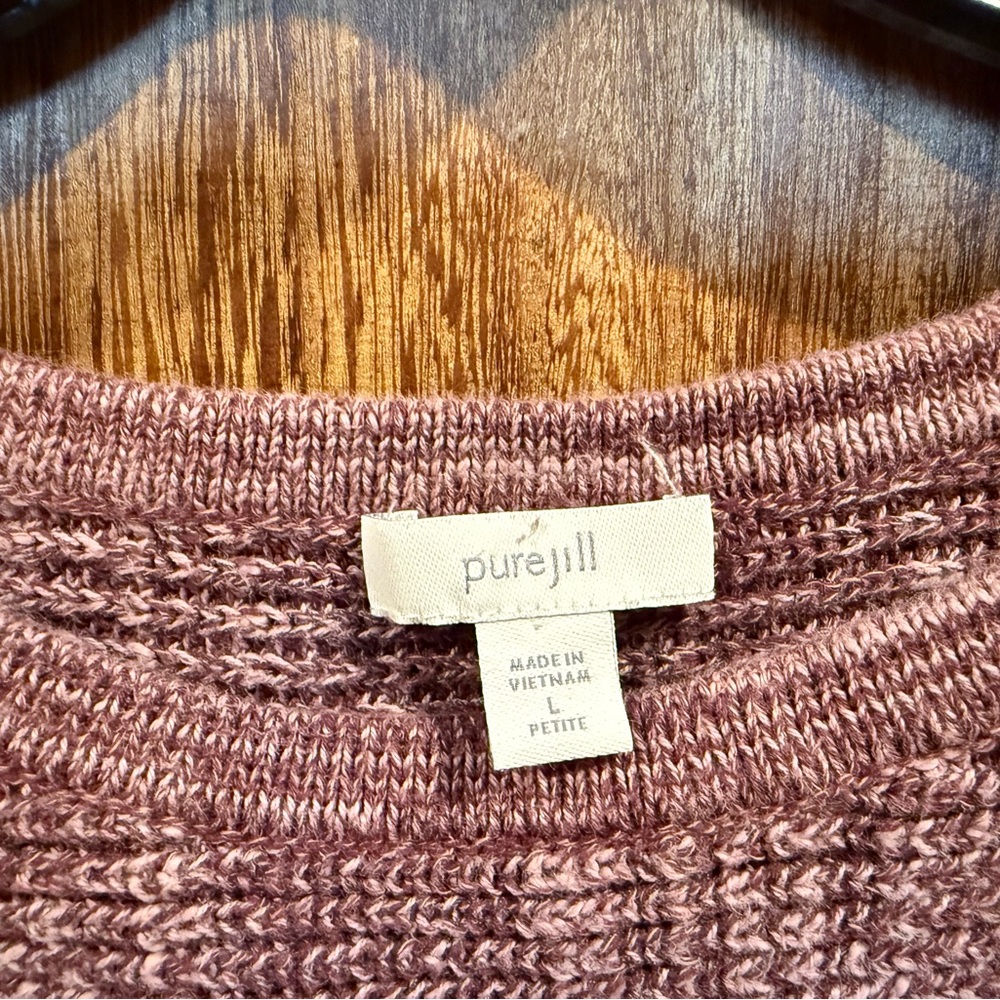 Elegant Mauve Knit Sweater - Size Large Petite - Picture 3 of 9